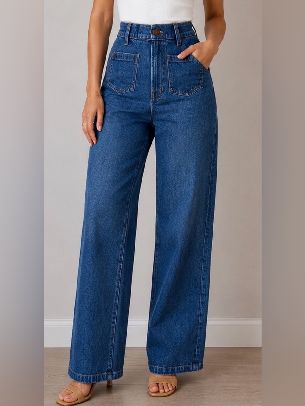 Madewell the perfect vintage Wide-Leg Jeans high rise medium wash size 24